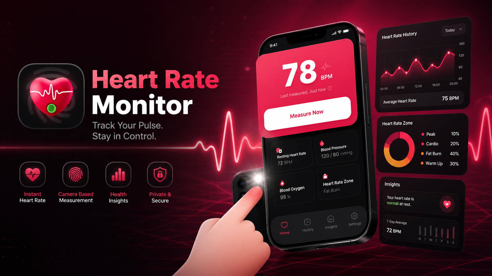 Heart Rate Monitor app visual